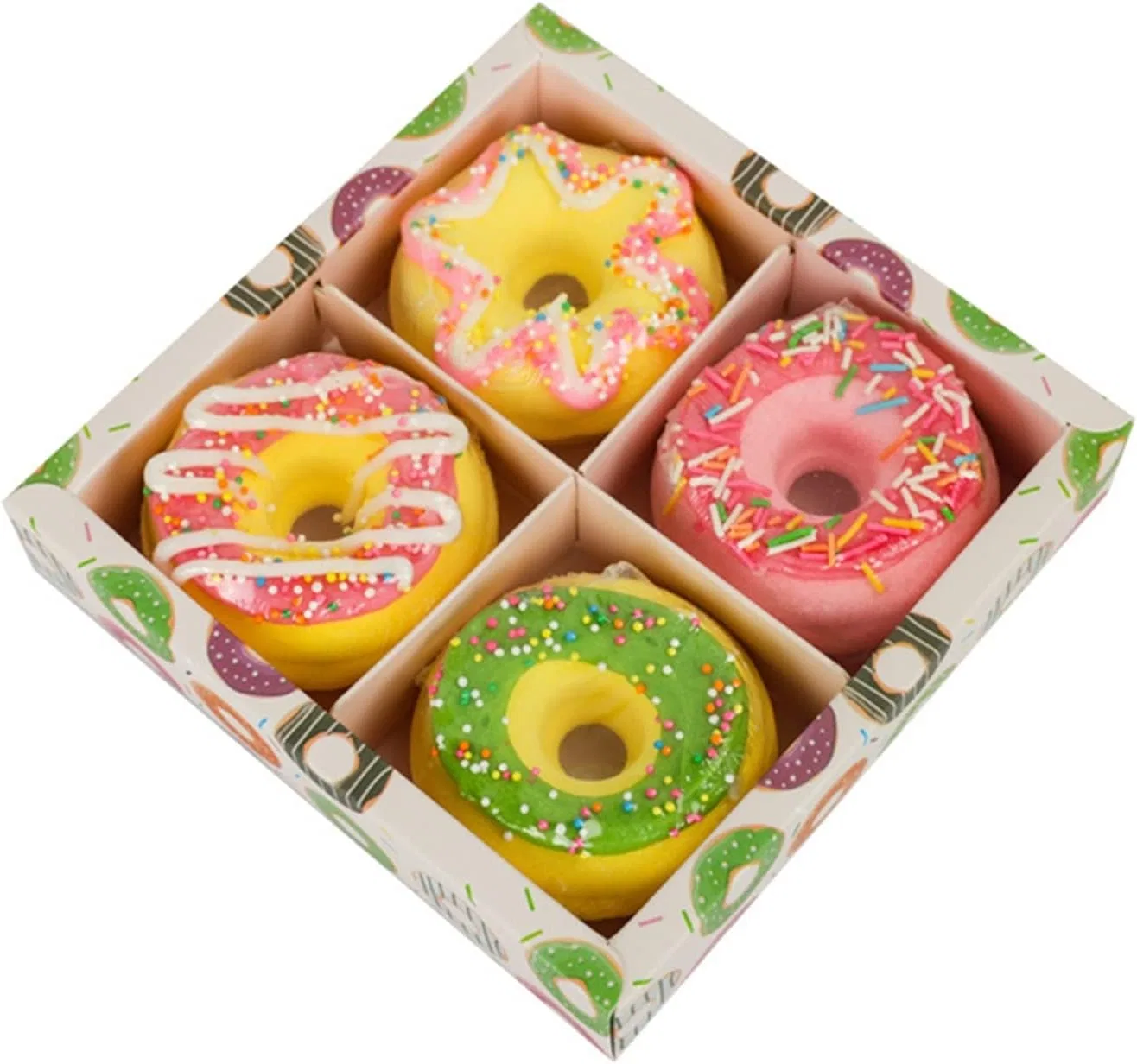 Набор пончиковых бомбочек для ванны, FAMoUsGoods, 4 шт