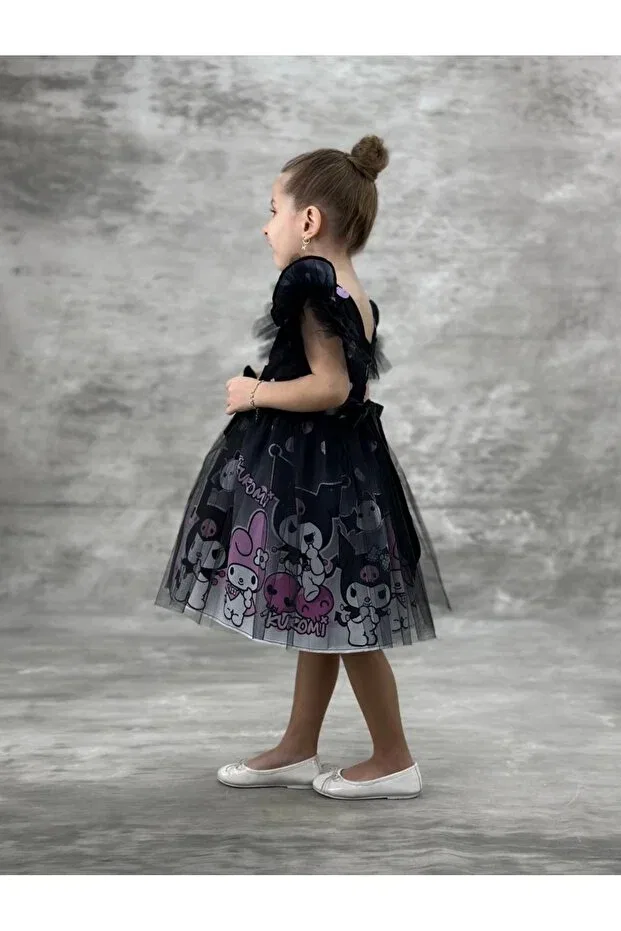 Детское платье для девочек с принтом Kuromi dress Ipek Baby Kids, Black — фото 4