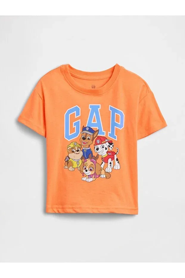 Детская футболка для мальчиков с принтом Orange Paw Patrol Logo Gap, Orange-000