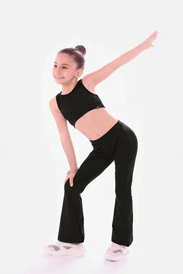 Детские леггинсы для девочек с принтом Flare Leg Colorinas, Black