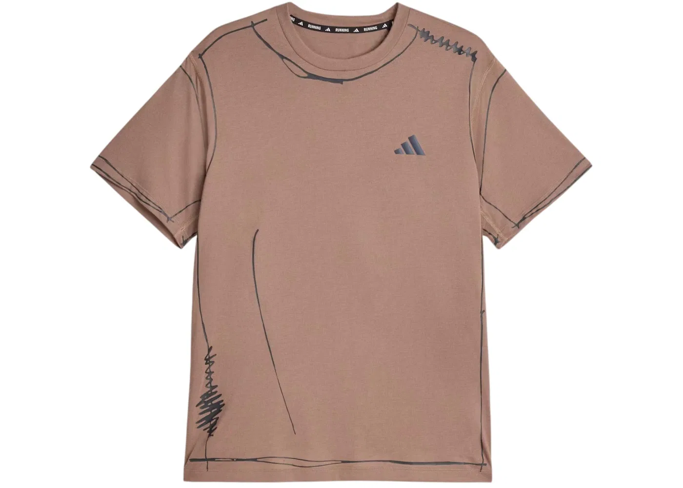 Мужская футболка с принтом Original Song For The Mute Running Unitefit Adidas, Trace Brown