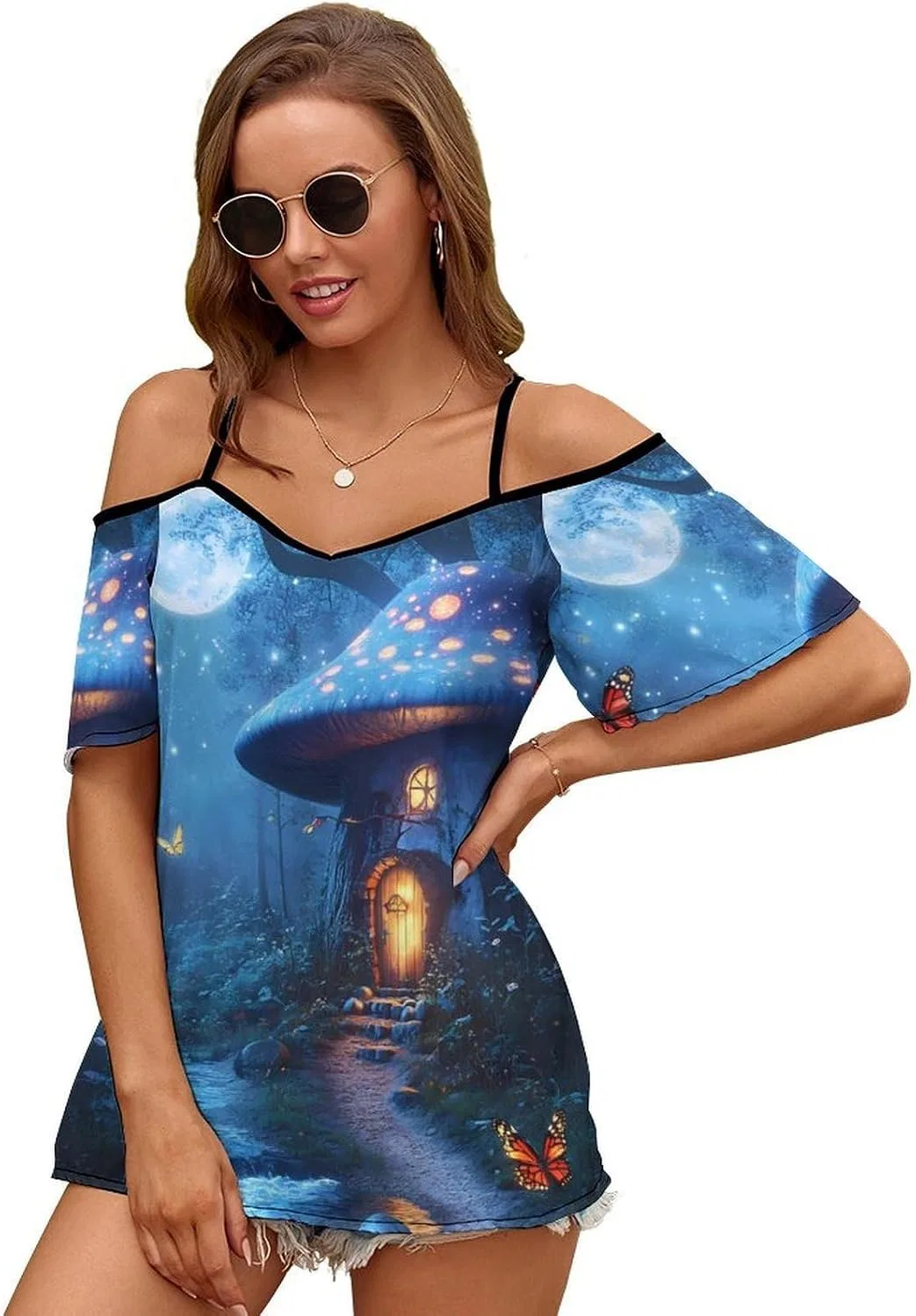 Женское платье с принтом Mushroom House, Style