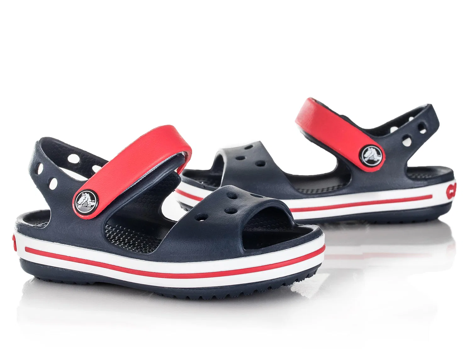 Детские сандалии с ремешком Crocs Crocband, Dark Blue / Red — фото 2