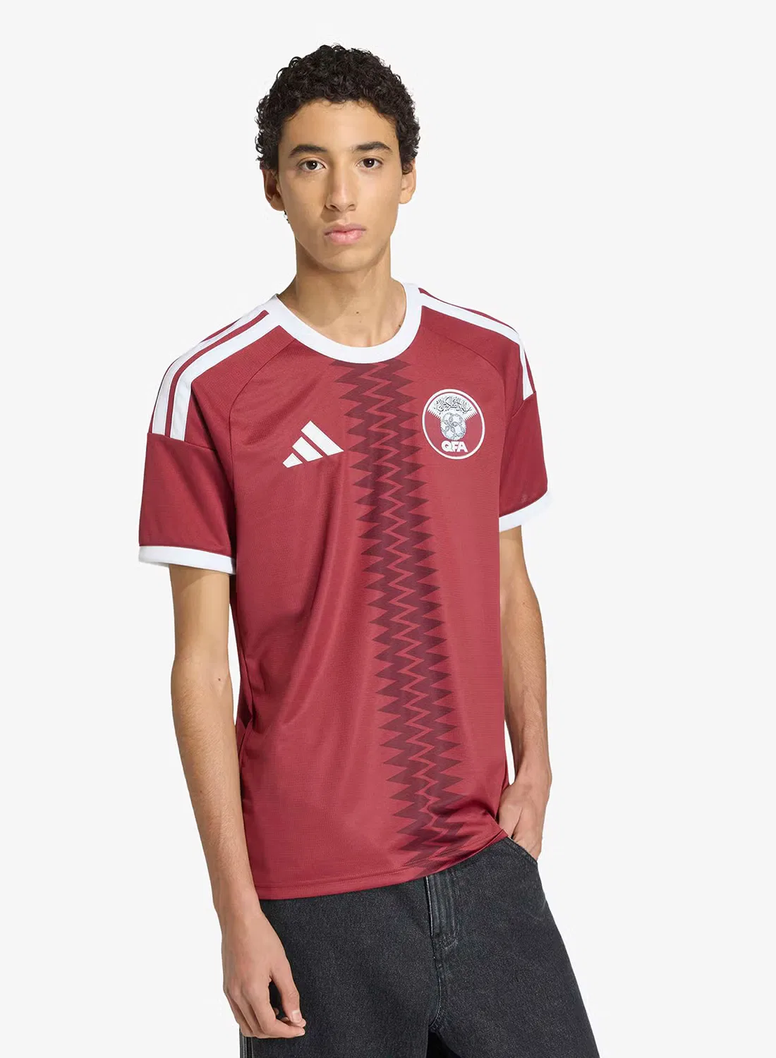 Футбольная футболка с принтом Qatar Adidas, разноцветный