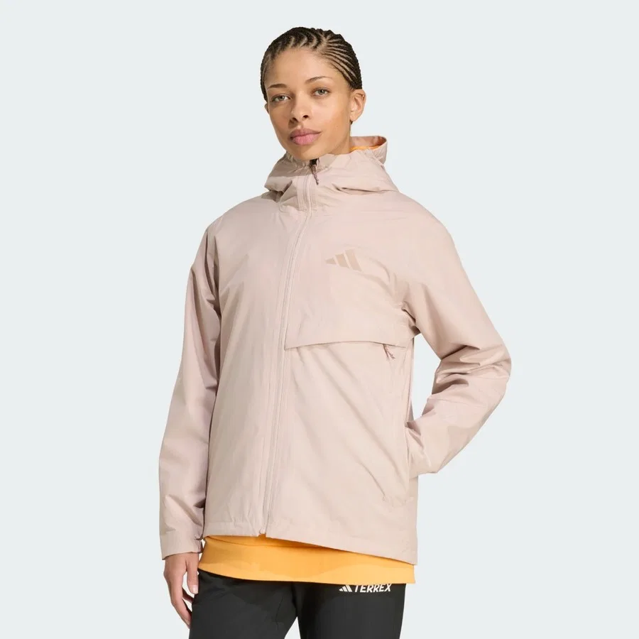 Женский дождевик с капюшоном Terrex Multi 2 Layer Climaproof adidas, Бежевый