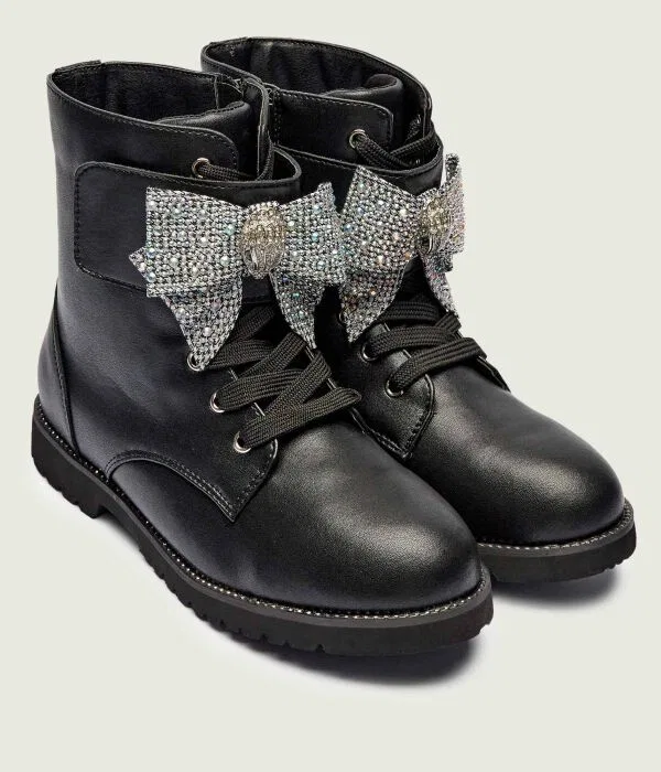 Детские сапожки из кожи KENSINGTON STRAP BOW Kurt Geiger, черный — фото 3