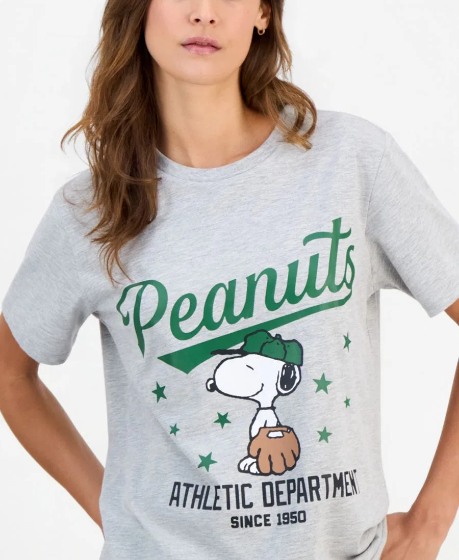 Футболка с принтом Snoopy Baseball Short-Sleeve T-Shirt Grayson Threads, The Label, Lt Heather Grey — фото 4