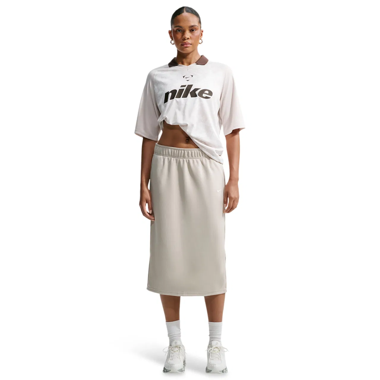 Женская юбка-трапеция Nike Track Skirt, Nike, Cream Ii Sail Sail — фото 3