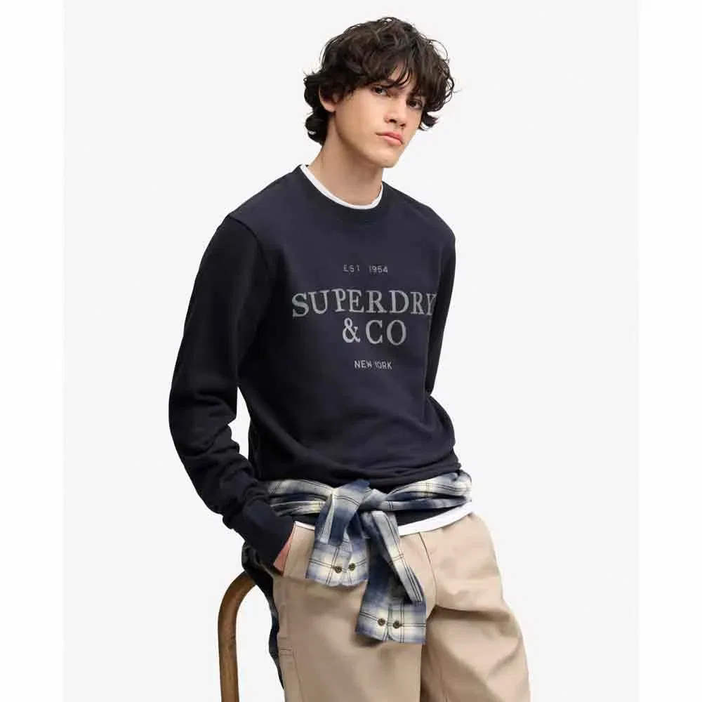 Мужской свитшот свободного кроя Superdry 1954 Company Relaxed, Blue — фото 3