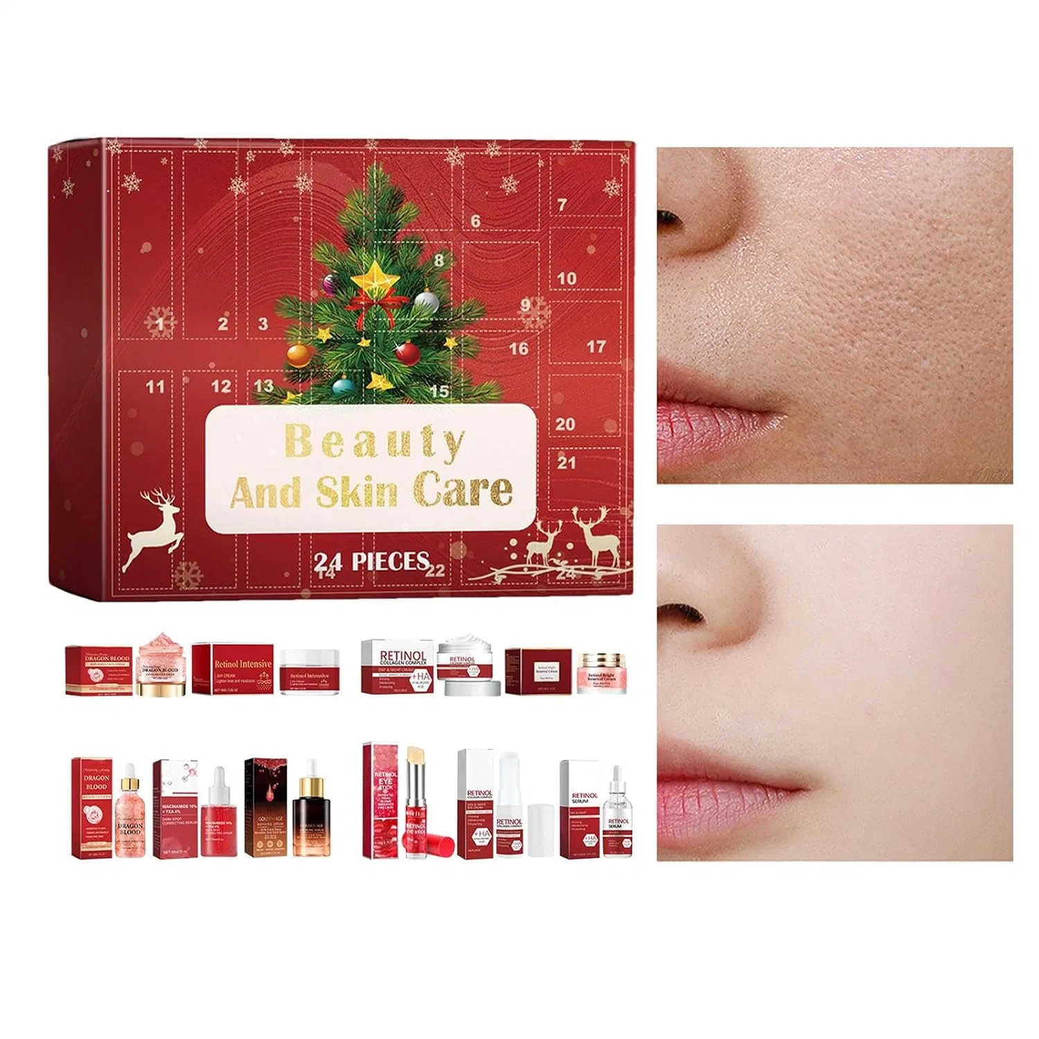 Адвент-календарь Skin Care 2025, Njidher, 24 предмета, 36.3x29.8 см — фото 2