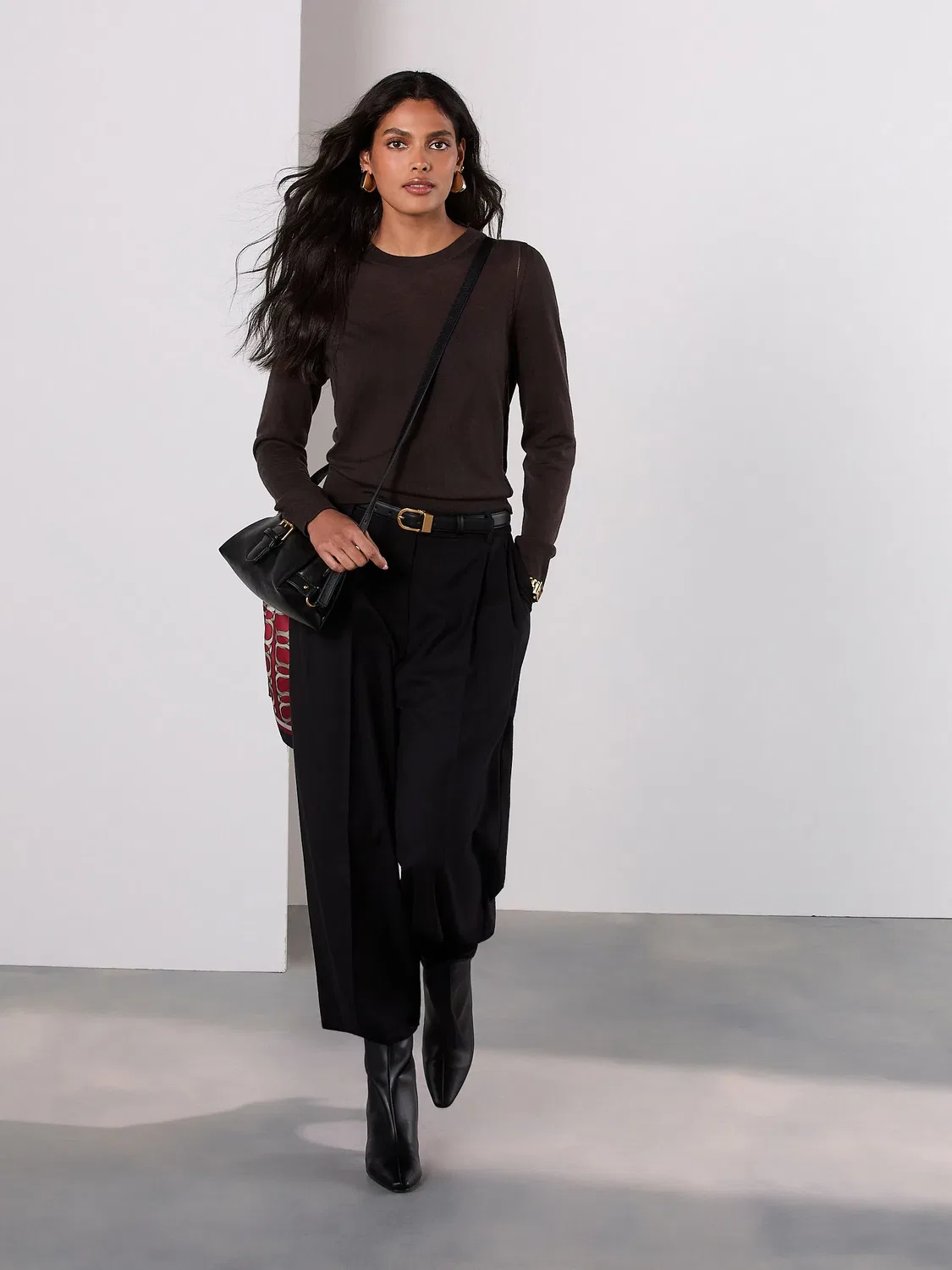 Брюки-кюлоты прямого кроя Black Tailored Culottes от Next, черный