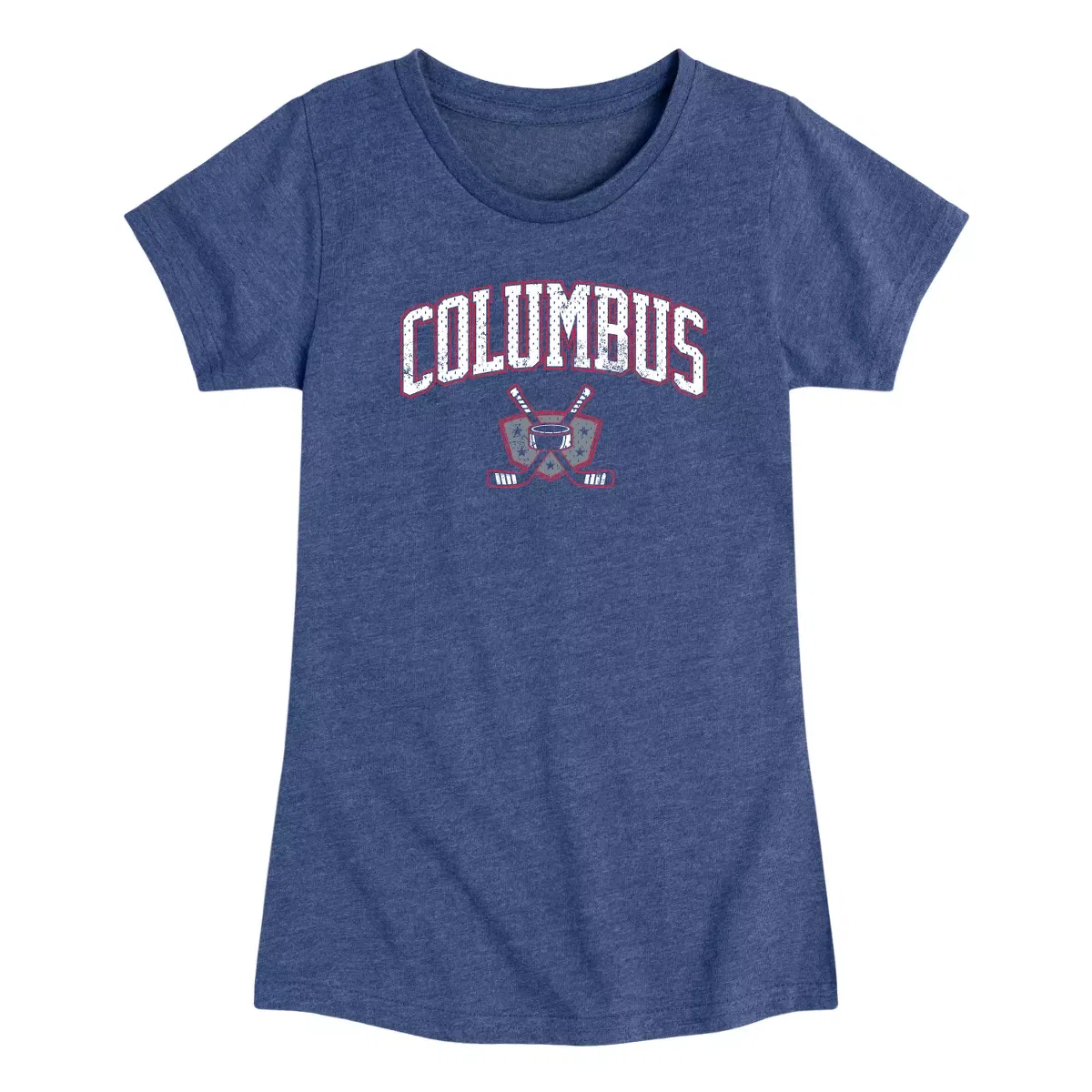 Детское футболка для девочек с коротким рукавом Columbus Hockey Instant Message, Heather Navy