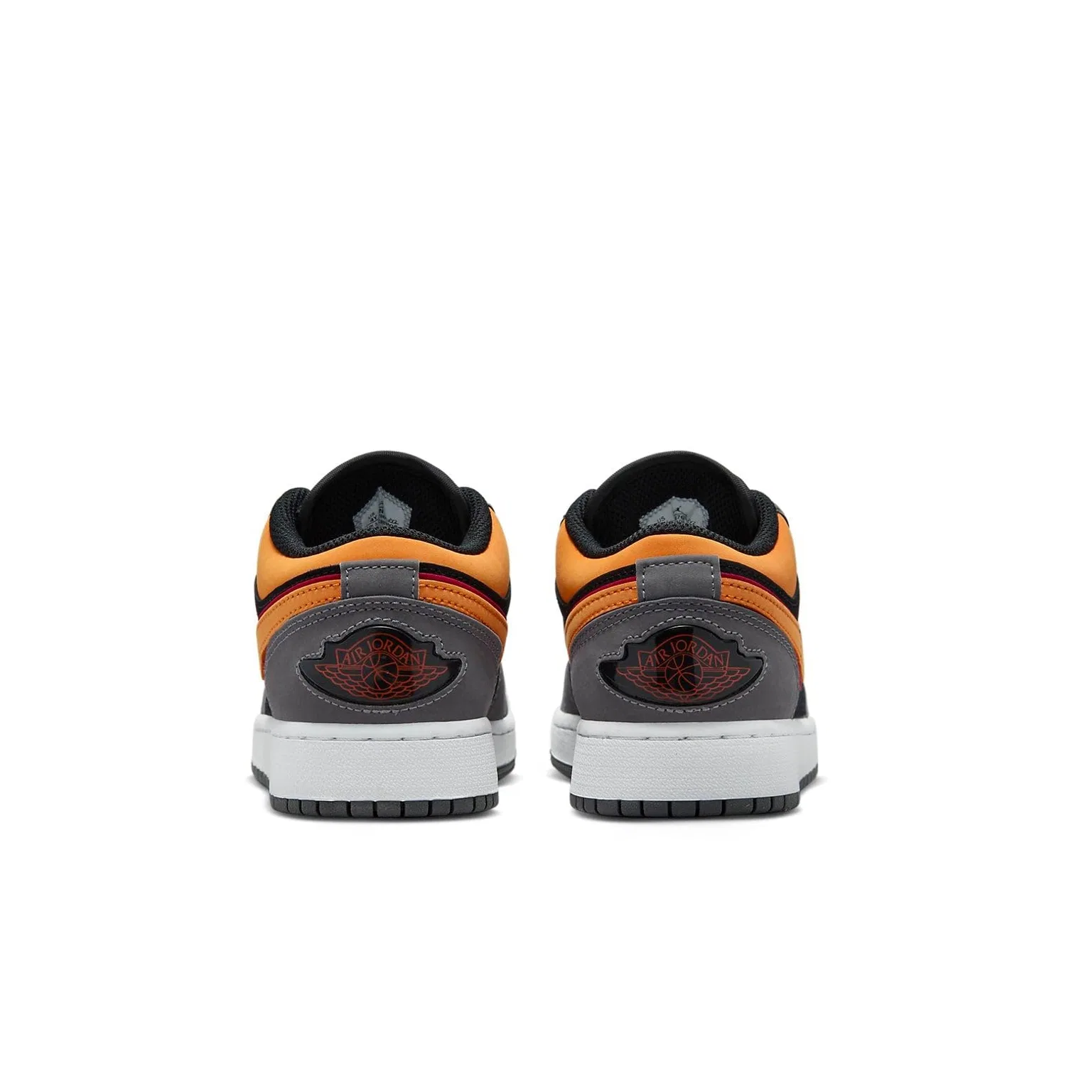 Детские кроссовки для мальчиков с принтом Air Jordan 1 Low Se (Gs) NIKE, Black Vivid Orange Graphite Lt — фото 4