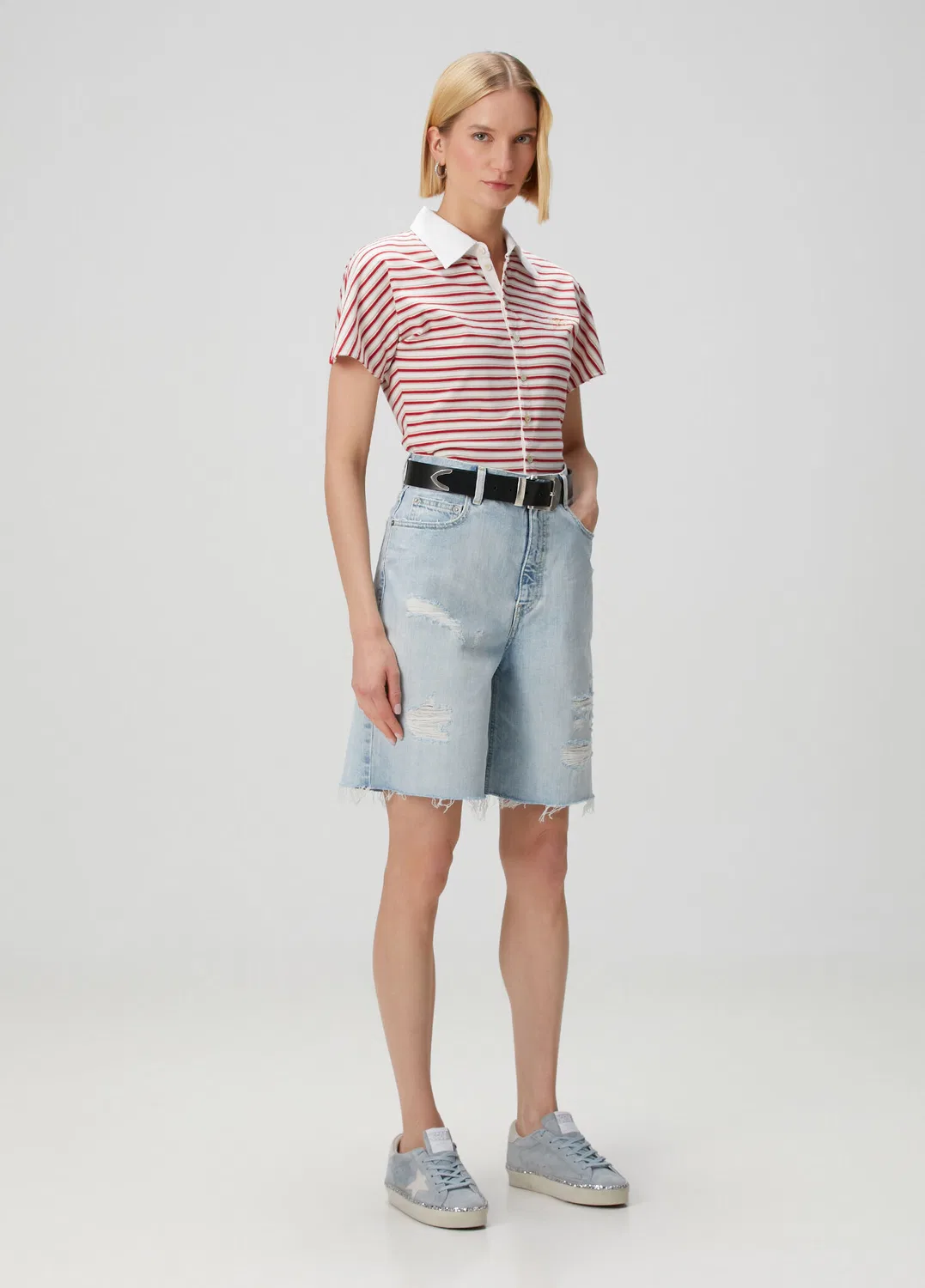 Polo T-shirt Golden Goose, Krem-Kirmizi — фото 2