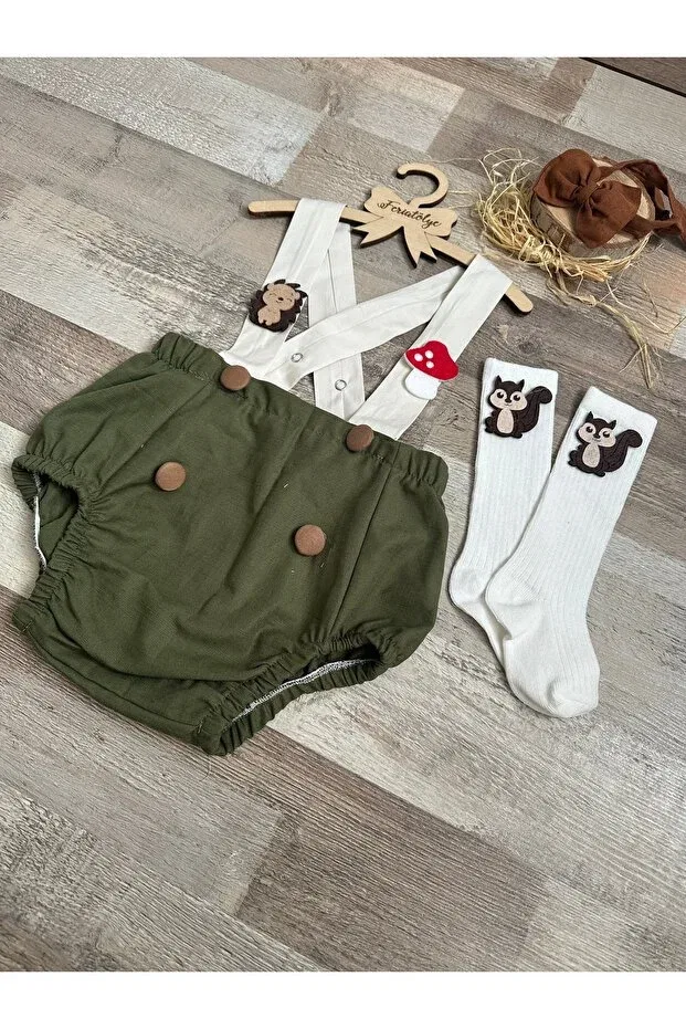 Детский комбинезон для мальчиков с принтом Jungle Animals Concept Feriatolye, Khaki — фото 2