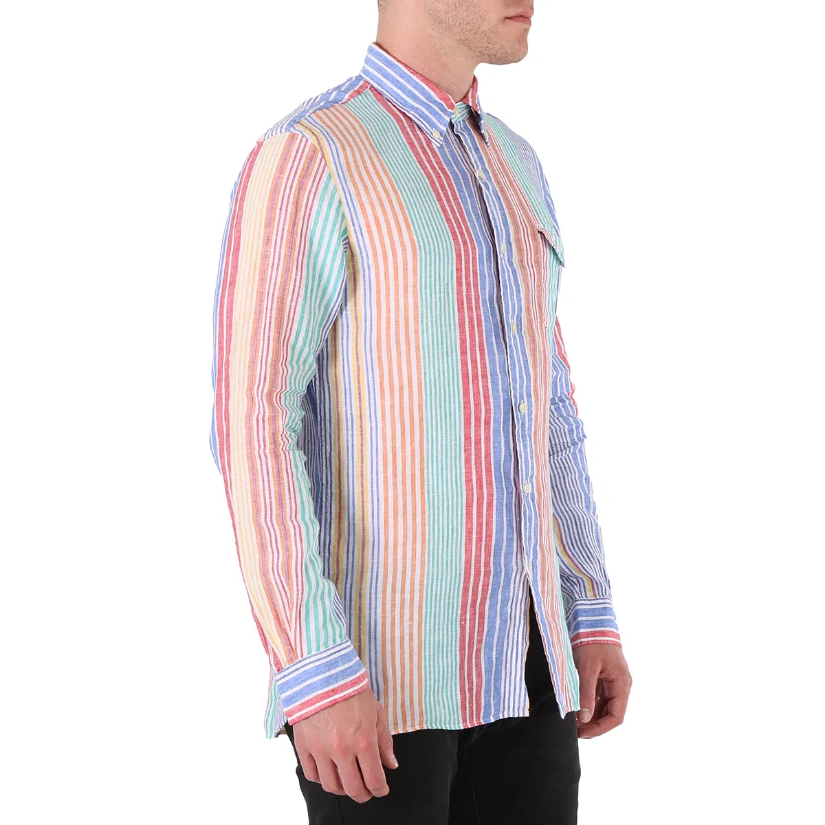 Рубашка с длинным рукавом Vertical-Striped Shirt Polo Ralph Lauren, Blue/Red/Multi — фото 2