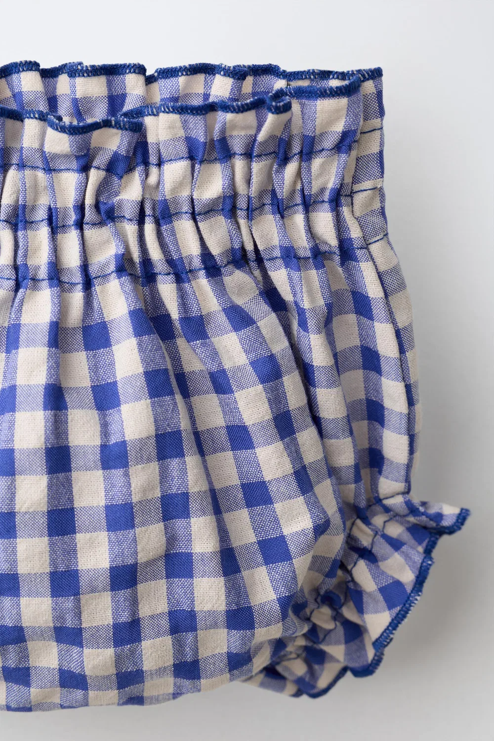 Трусы из кингхэма ZARA, Ecru/Blue — фото 3