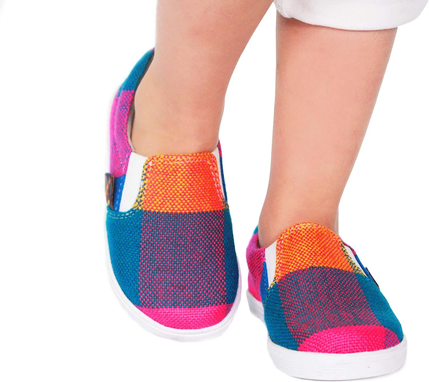 Детские кеды-слипоны из канваса Xibany Original Canvas Slip-On Sneaker, Blue Pink — фото 4