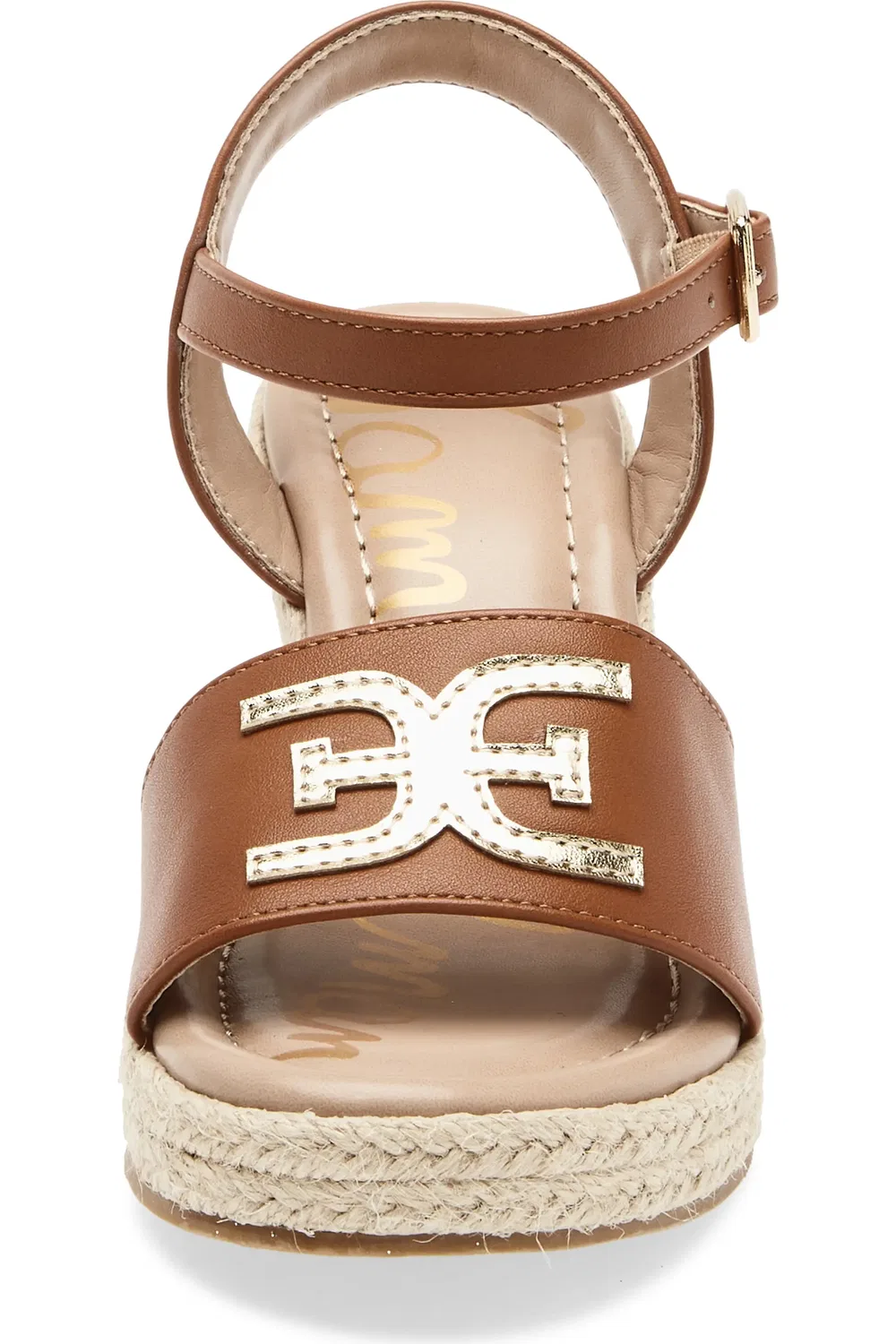 Детские сандалии эспадрильи на танкетке с ремешком Lucia Sam Edelman, Cognac — фото 4