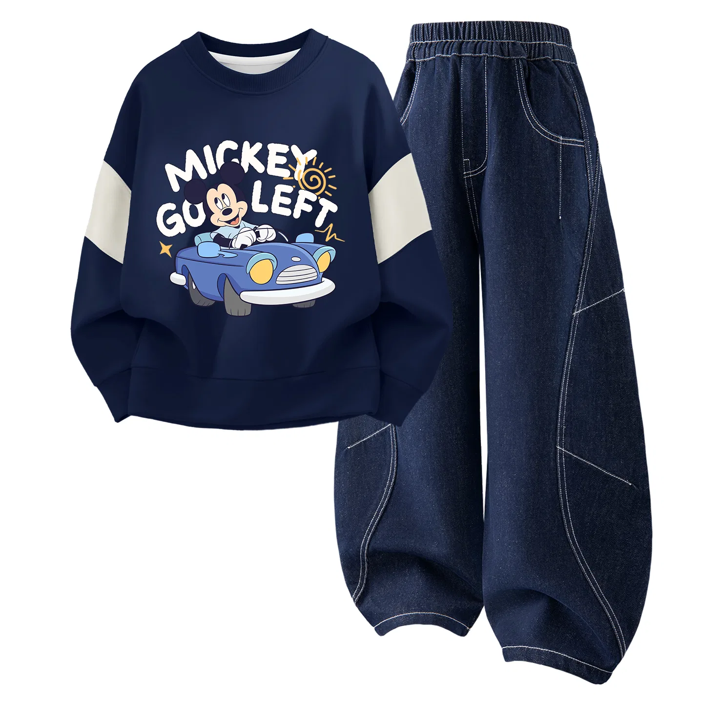Детский комплект спортивной одежды с длинным рукавом Disney, Navy Blue/Denim Dark Blue
