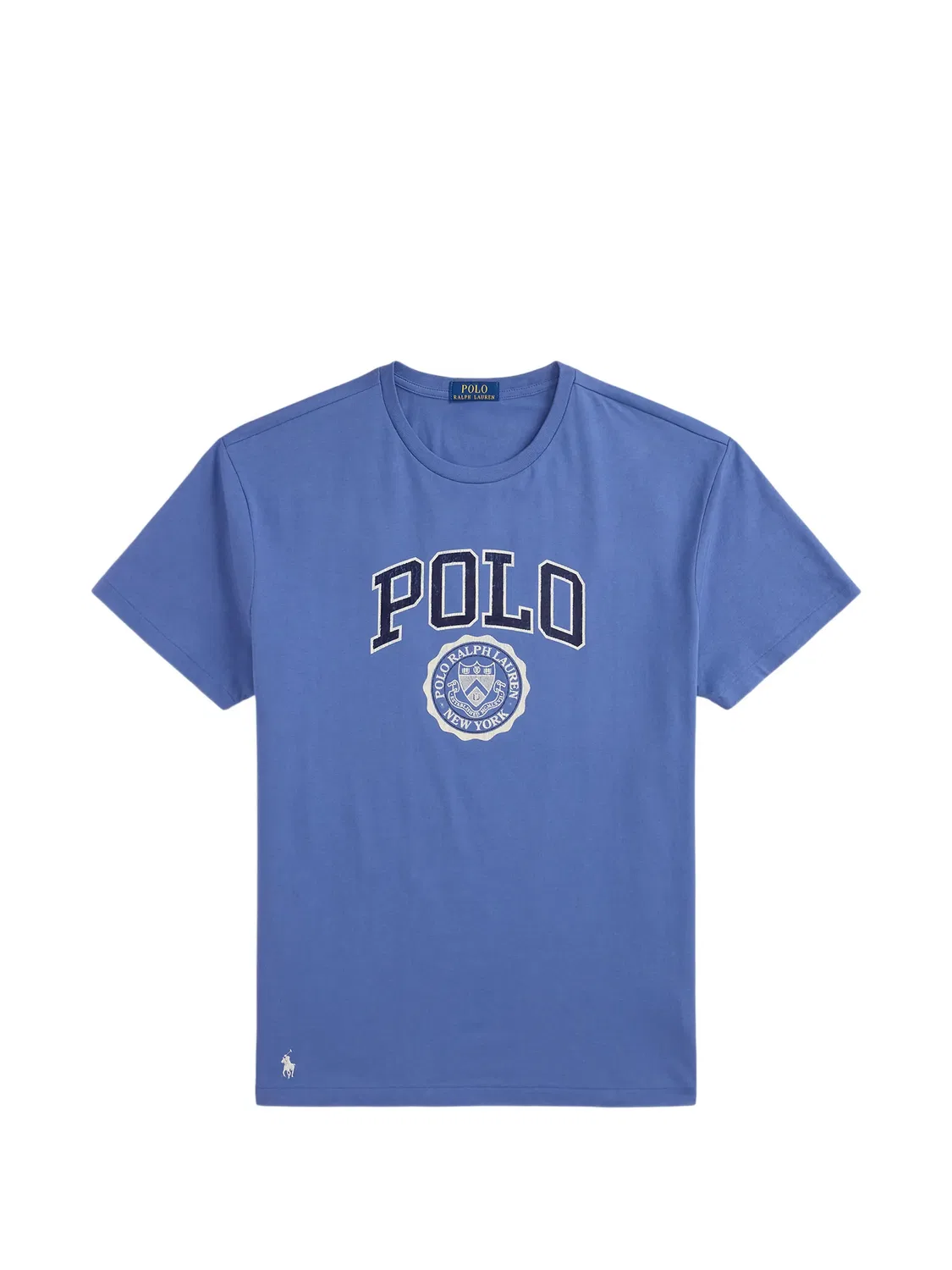 Футболка с флоковым логотипом, синяя Polo Ralph Lauren, синий