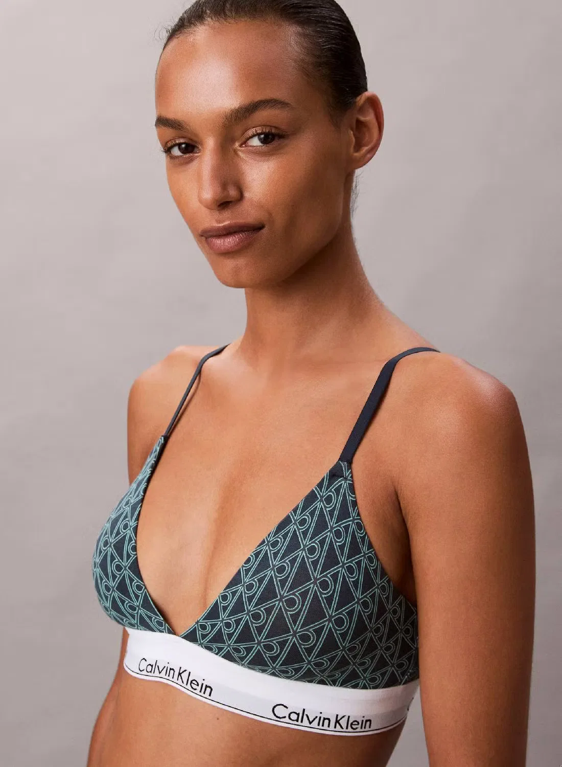 Бюстгальтер без косточек треугольный Icon Cotton Modal Calvin Klein, бирюзовый — фото 3