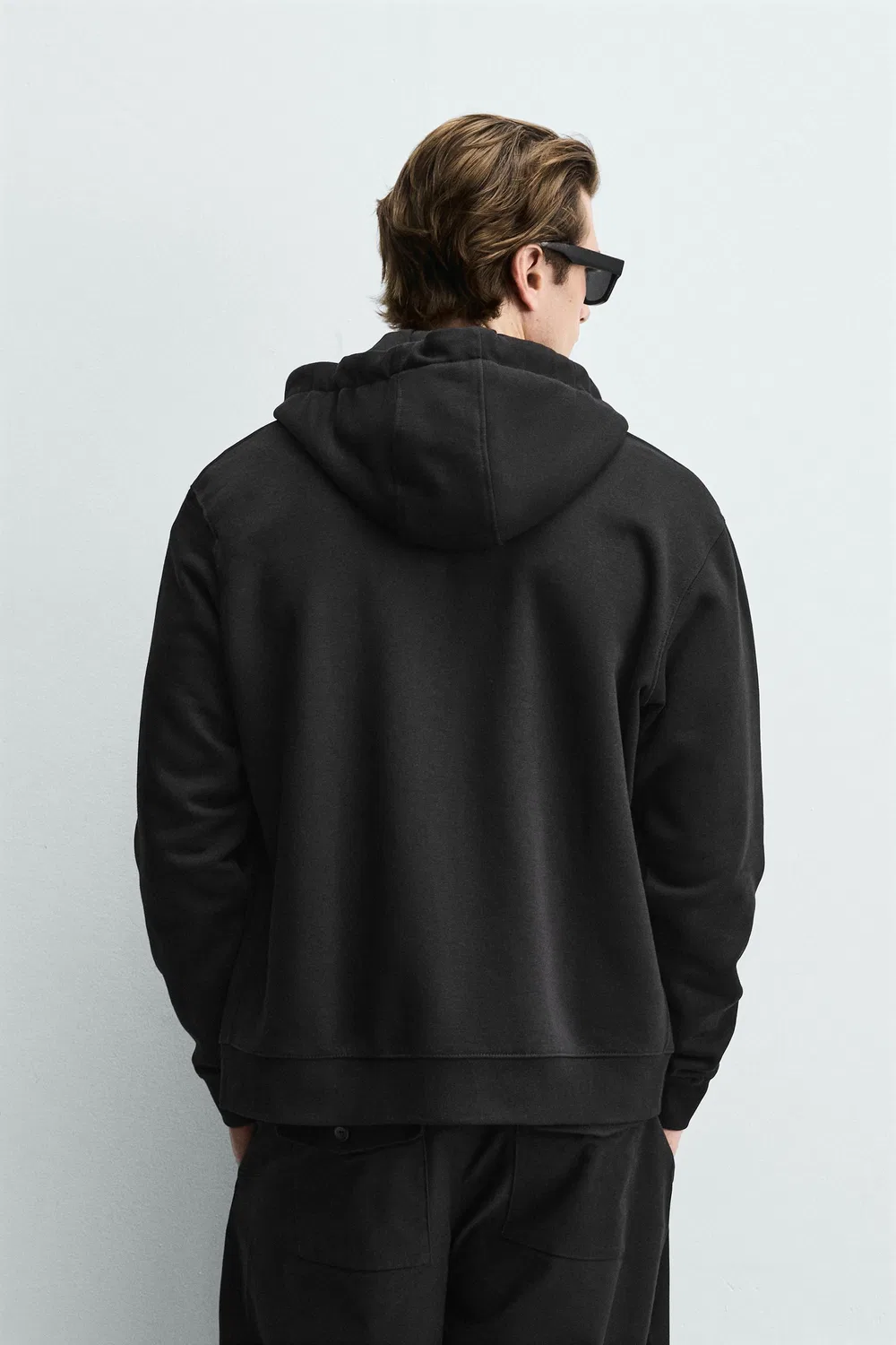 Толстовка свободного кроя на молнии ZARA, Black — фото 3