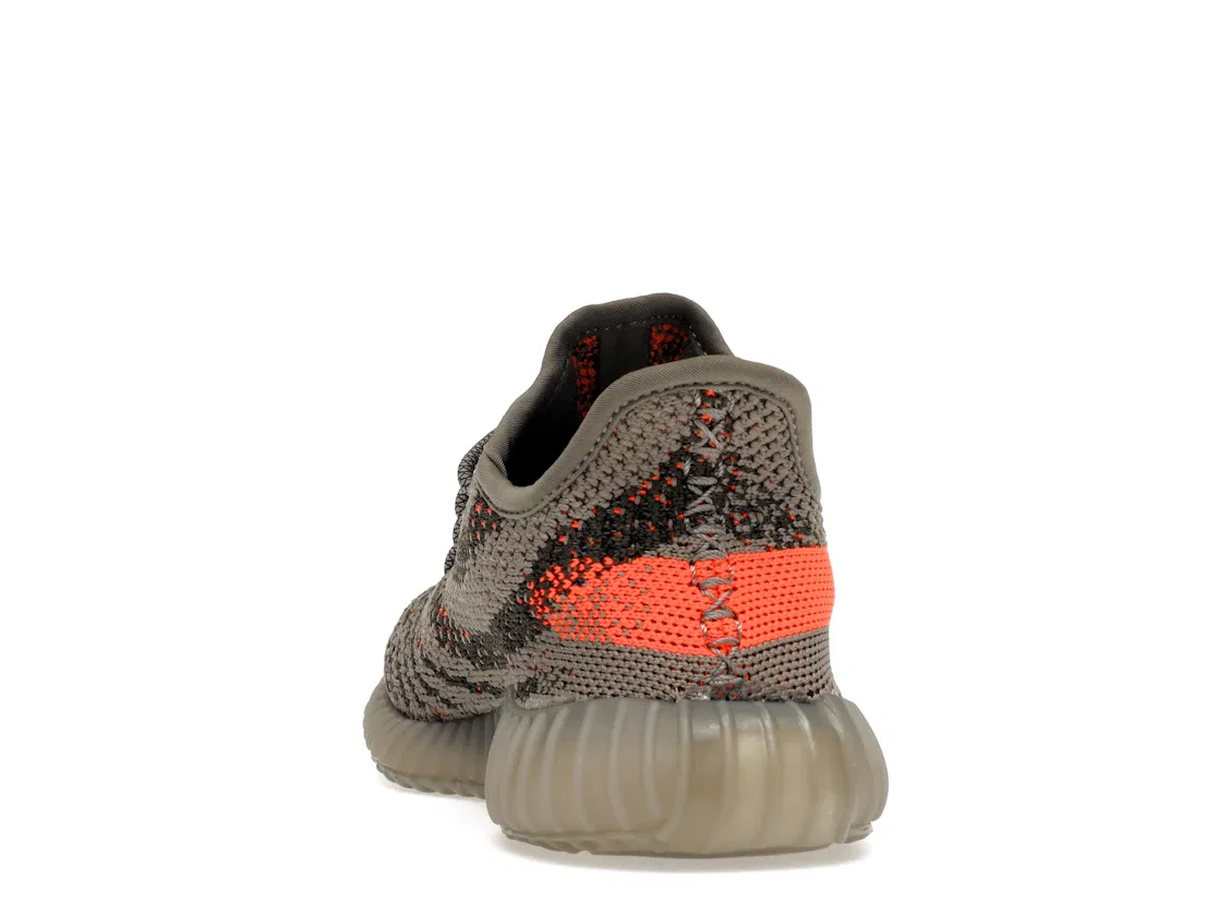 Детские кроссовки Lifestyle с принтом Adidas Yeezy Boost 350 V2, Reflective/Steeple Grey/Solar Red — фото 4