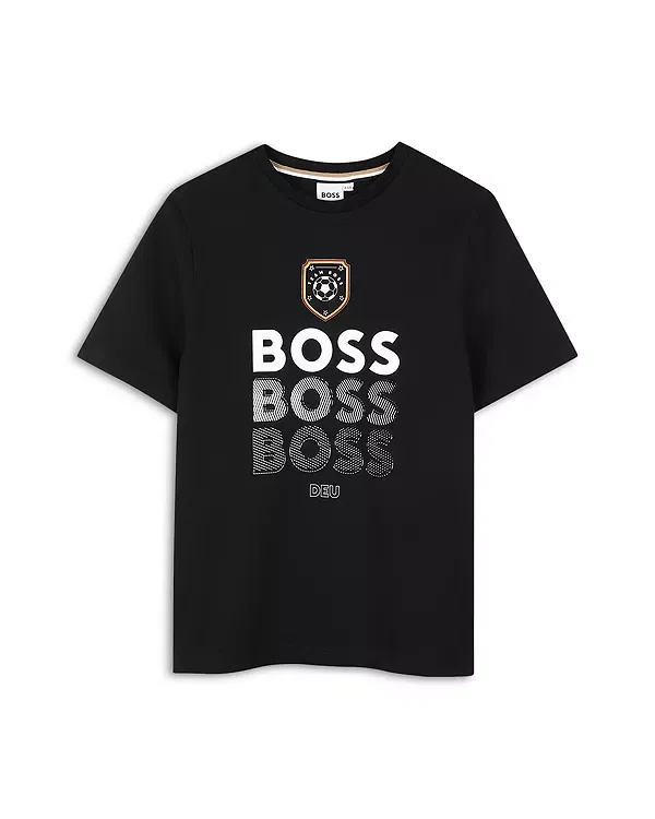 Детская футболка для мальчиков с коротким рукавом Boss Kidswear, черный