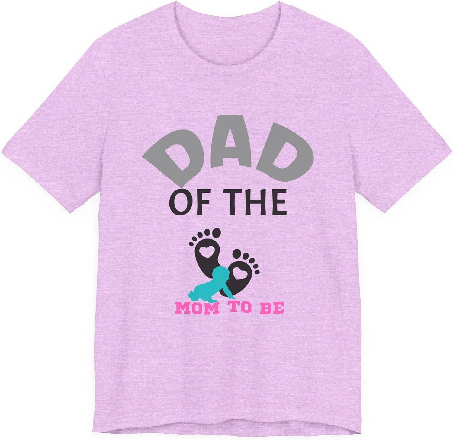 Футболка с принтом Dad of The Mom to Be Bella Canvas 3001, Heather Prism Lilac — фото 3