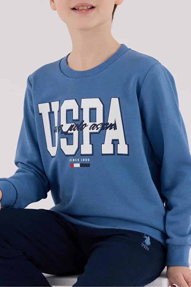 Детский комплект спортивного костюма для мальчиков Licensed U.S. Polo Assn., Blue — фото 4