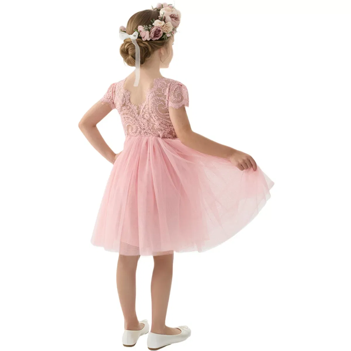Детское платье для девочек с коротким рукавом 2Bunnies, Dusty Pink