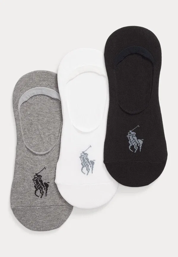 Носки 3 пары, хлопок, Big pony liner sock 3 pack, Polo Ralph Lauren, black/white/grey, белый/черный/серый