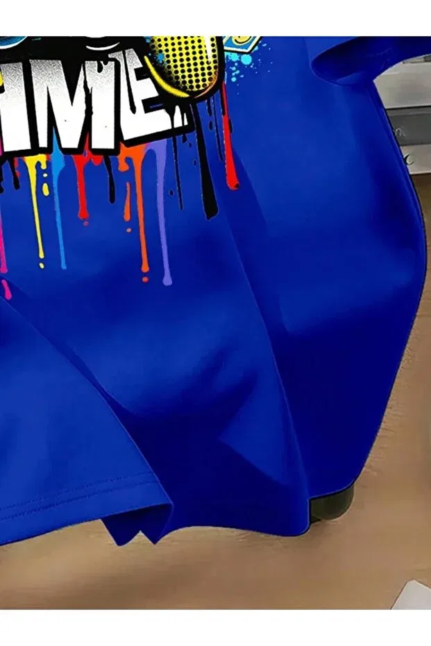 Детская футболка для мальчиков с принтом Game Time Vinraus Giyim, Navy Blue — фото 3