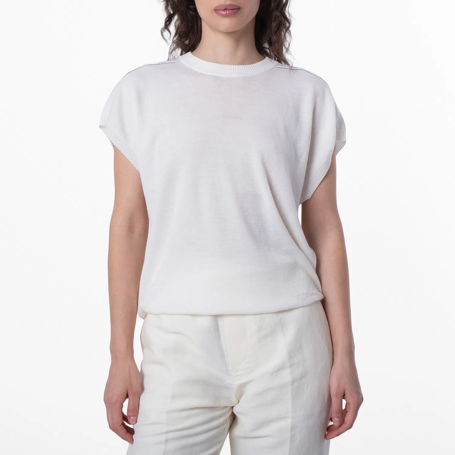 Топ из шерсти EKD Fine-Knit Wool Top Burberry, Chalk