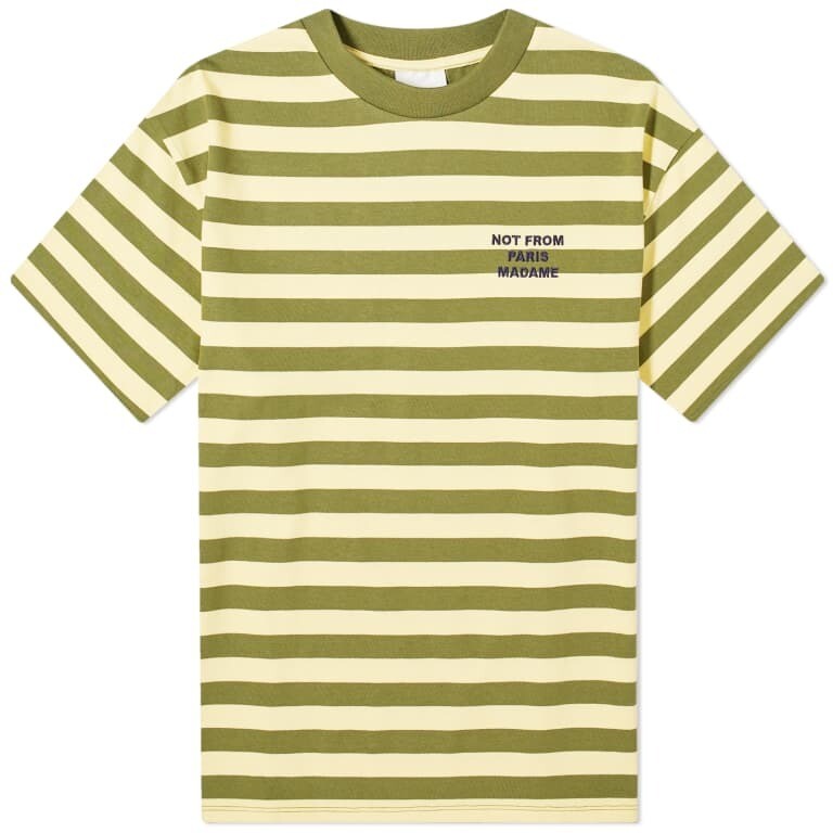 

Футболка Drole De Monsieur Striped Not From Paris Madame, желтый/зеленый