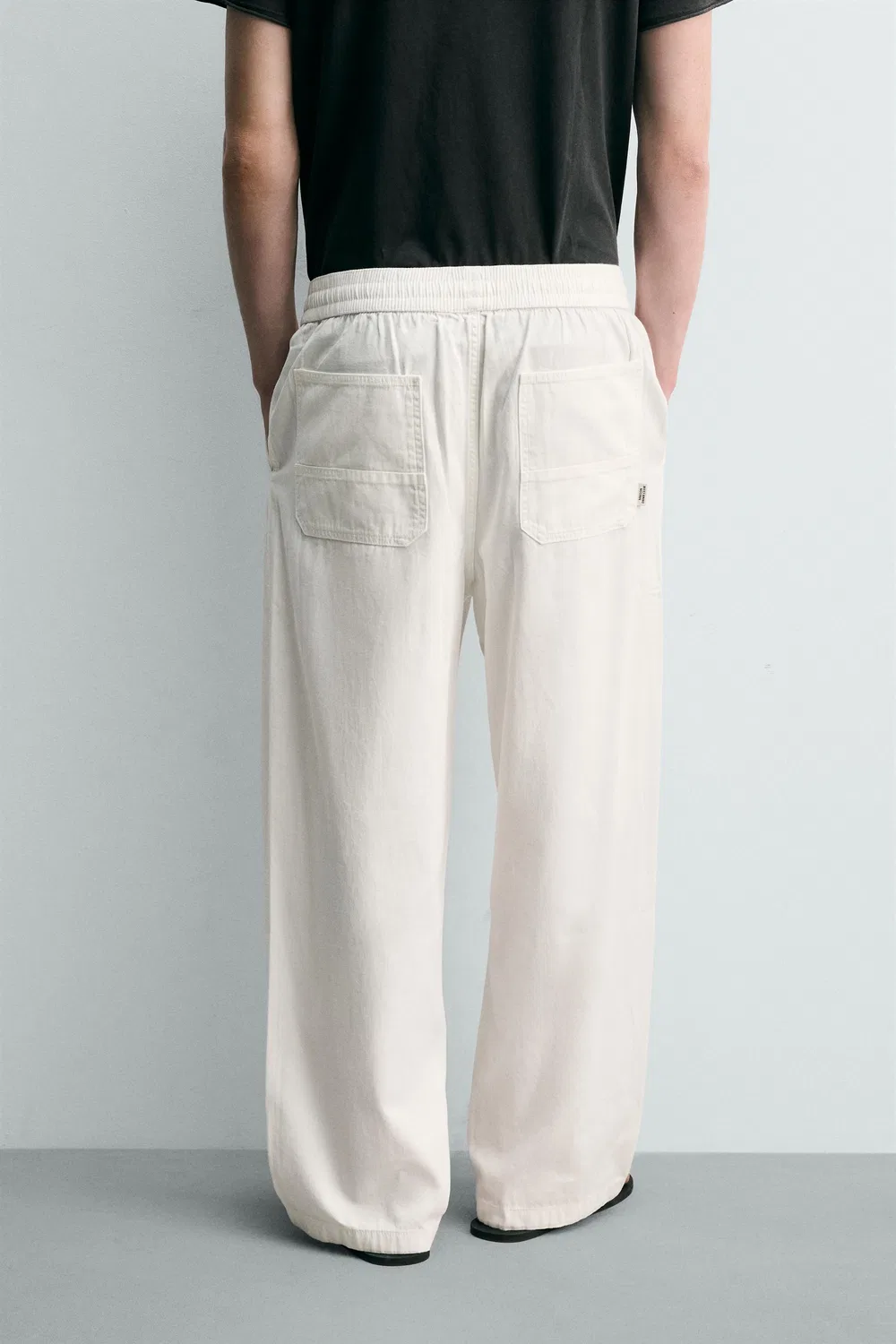 Свободные брюки в елочку ZARA, White — фото 3