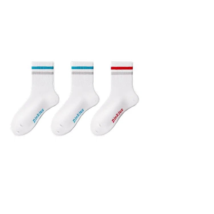 Детские носки до середины икры с принтом, 3 пары, Dickies, White Lake Blue/White Red
