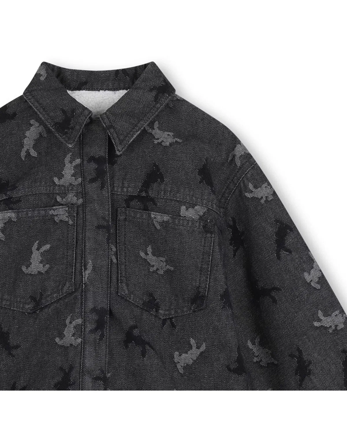 Детская куртка для девочек джинсовая Kenzo Kids, Gris — фото 2