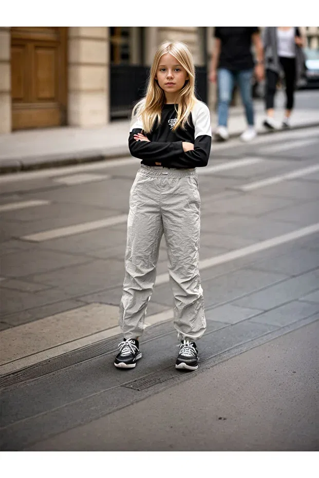 Детские штаны для девочек хлопковые Joui Co, Light Gray