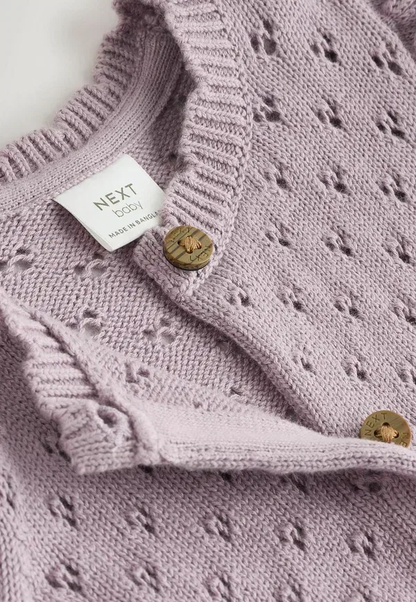 Платье-джемпер хлопковое Jumper dress Next, Lilac Purple Pointelle, фиолетовый — фото 4