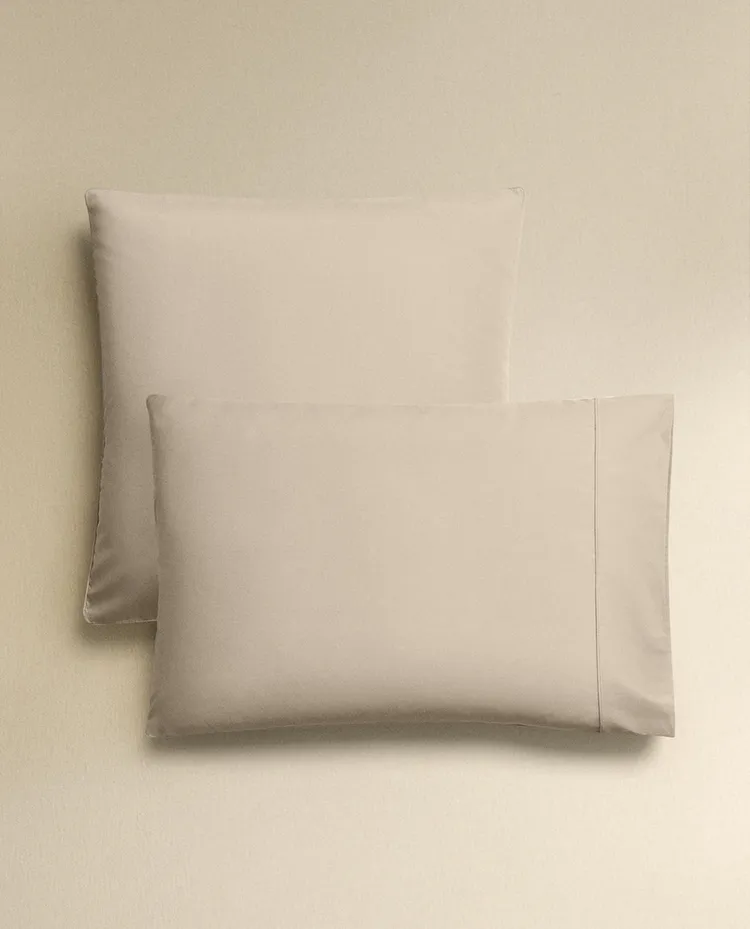 Наволочка Zara Home Cotton Percale, 300 г/м², 2 штуки, 50x75 см, бежевый