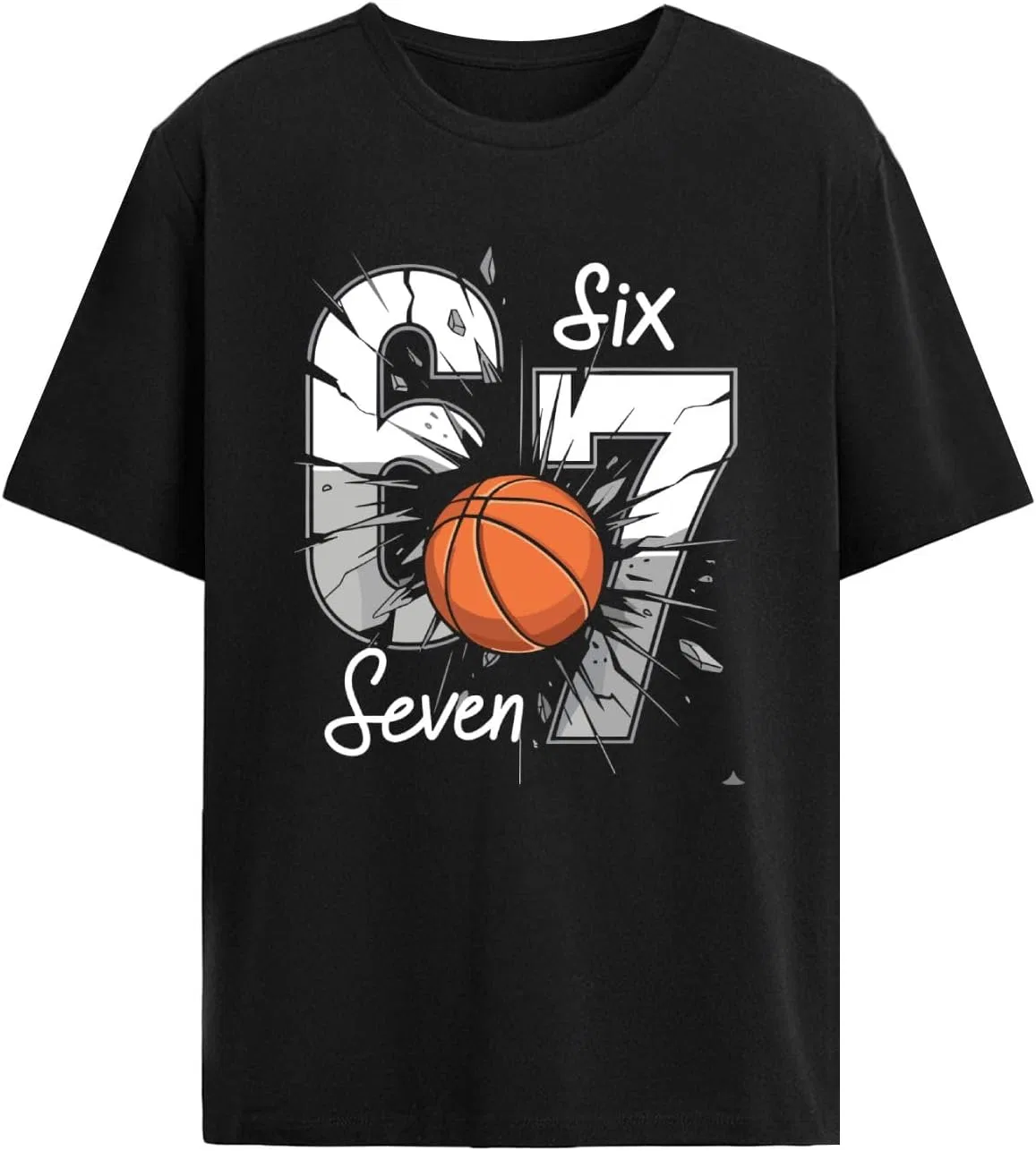 Мужская футболка с принтом 67 Six Seven, Black
