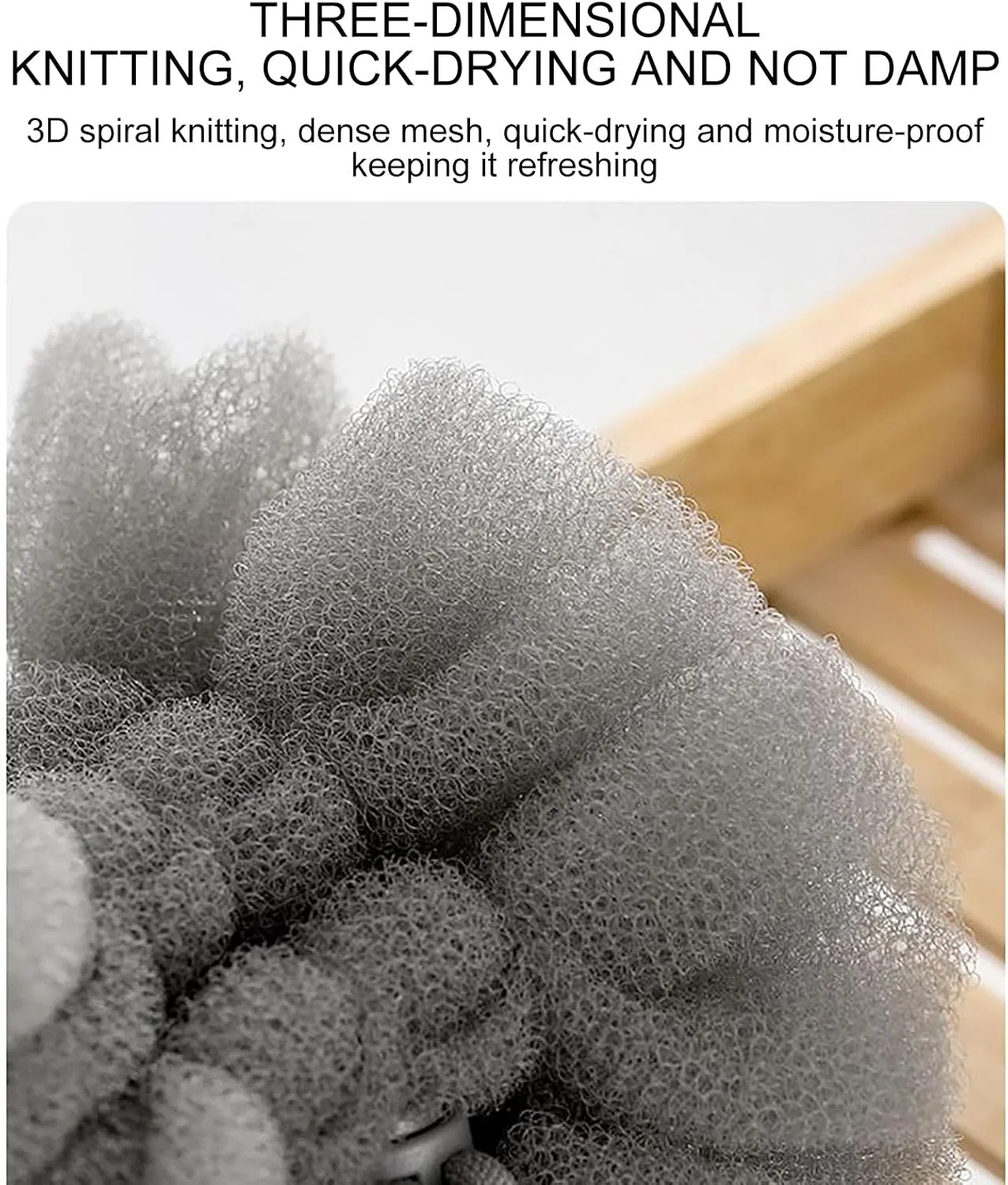2-in-1 Loofah для душа с ручкой, быстросохнущая, серый Generisch — фото 4