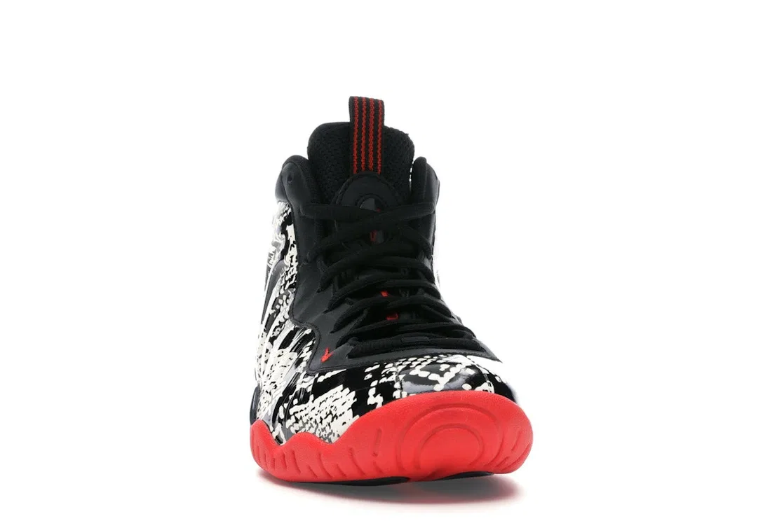 Детские кроссовки с змеиным принтом Nike Air Foamposite One, Sail/Habanero Red-Black — фото 2