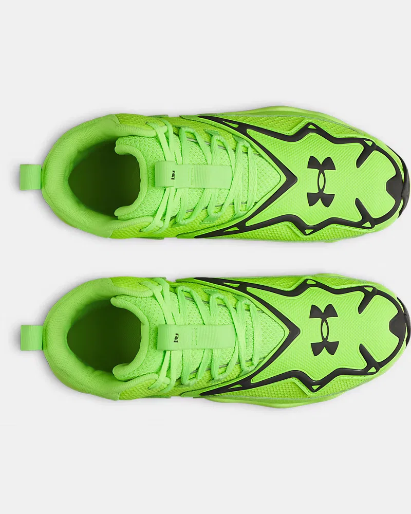 Детские бейсбольные шиповки с амортизацией EVA UA Harper 11 RM Jr. UnderArmour, Hyper Green/Black — фото 3