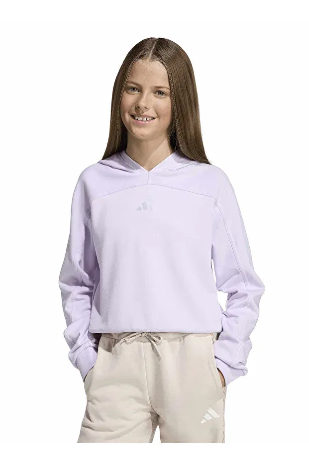 Детские свитшот для девочек хлопковый Adidas, Light Purple — фото 2