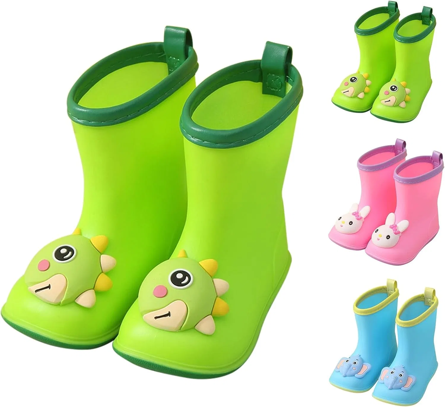 Детские сапоги резиновые с принтом Rain Boots, Green — фото 2
