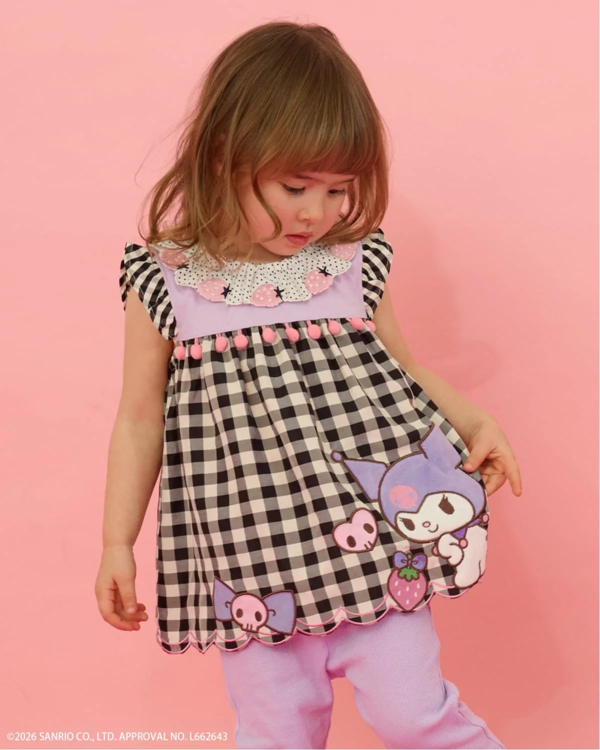 Детская туника с вышивкой Sanrio Characters, модель My Melody/Kuromi, baby cheer, Lavender
