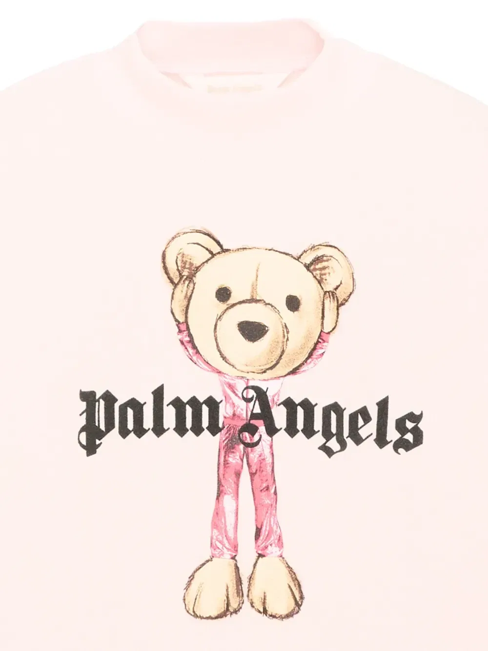 Толстовка с принтом медведя и логотипом Palm Angels Kids, розовый — фото 3